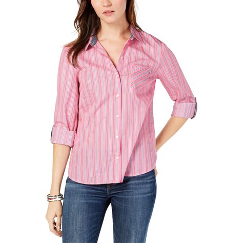 tommy hilfiger ladies shirts|tommy hilfiger striped shirt women's.